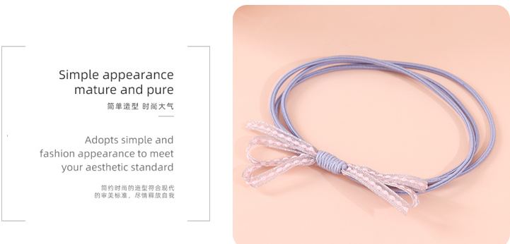 Simple Rings Bow Hair Tie Set of 5 PCS