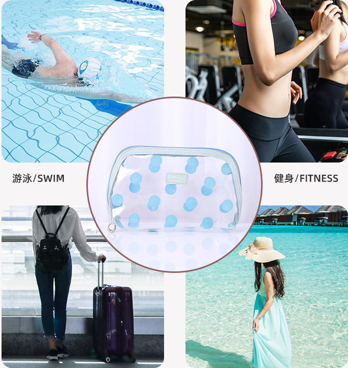 Dot Pattern Transparent Makeup Bag（assorted colours）