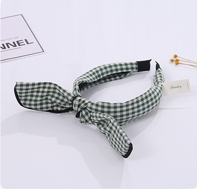 Fresh Green Plaid Headband
