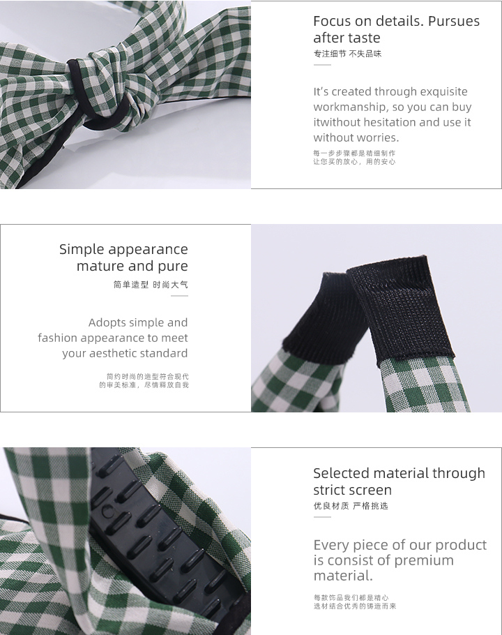 Fresh Green Plaid Headband
