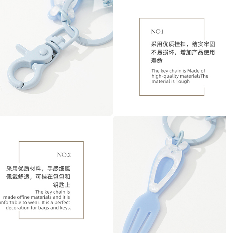 Fork and Cake Painted Buckle Charm