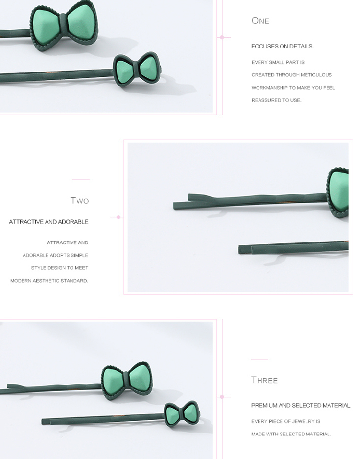 Solid Color Bowknots Hairpins Set
