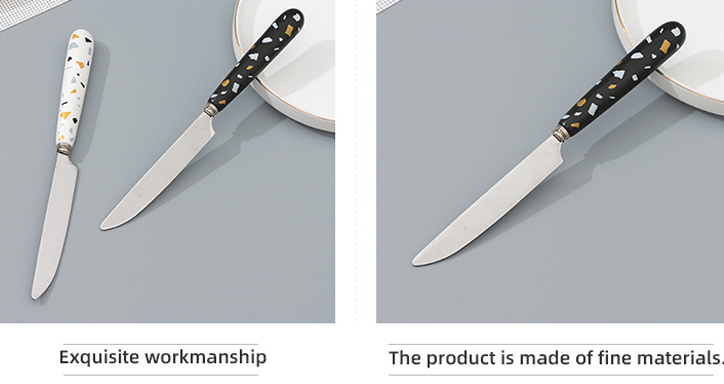 Minimalistic Gravel Collection Table Knife (Black/White)