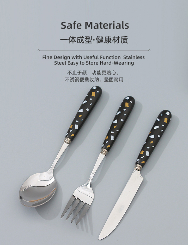 Minimalistic Gravel Collection Dinner Fork (Black/White)