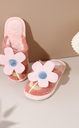 Cute Flower Cotton Slippers for Ladies 