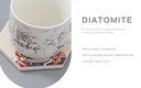 Diatomite Fortune Cat Hexagon Drink Coaster