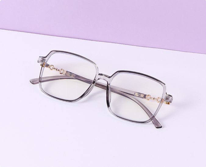 Square frame anti-blue light glasses