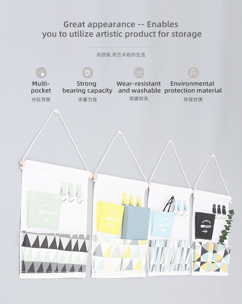 3-Pocket Vigor Over the Door Organizer