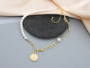 Rose Pendant Artificial Pearl Necklace