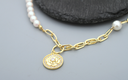Rose Pendant Artificial Pearl Necklace