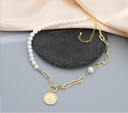 Rose Pendant Artificial Pearl Necklace
