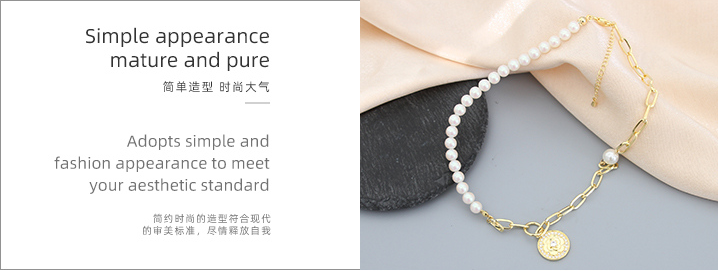 Rose Pendant Artificial Pearl Necklace