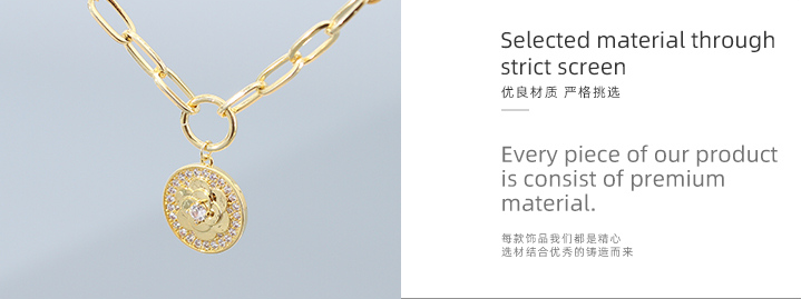 Rose Pendant Artificial Pearl Necklace