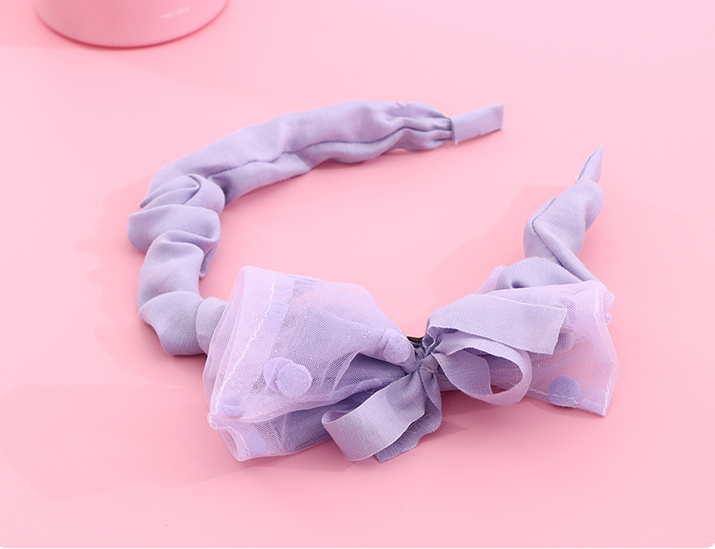 Wrinkly Polka Dot Ribbon Kids Hair Band