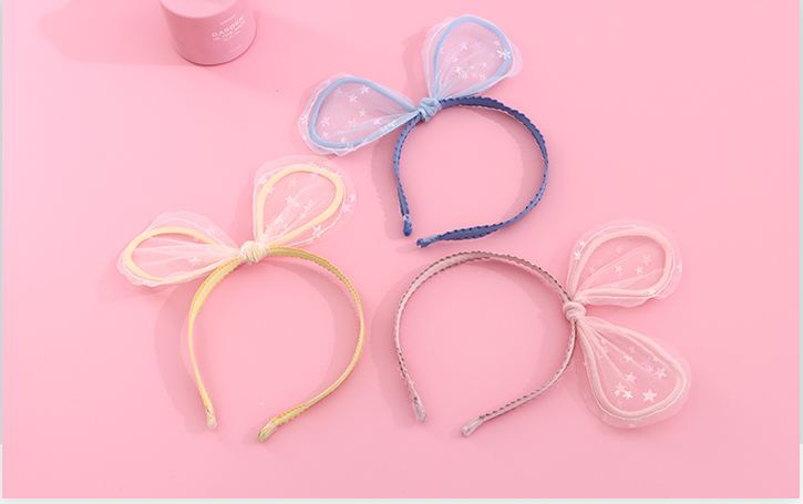 Round Ear Star Gauze Kids Hair Band