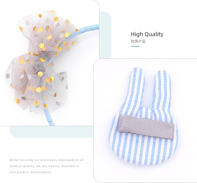Blue Cute Bunny Kids Headwear Set