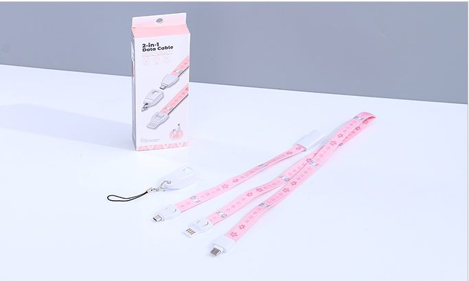 MICRO&TYPE-C Fabric Safe Buckle 2-in-1 Data Cable(Flower)