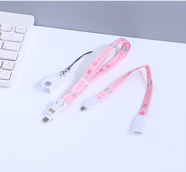 MICRO&TYPE-C Fabric Safe Buckle 2-in-1 Data Cable(Flower)