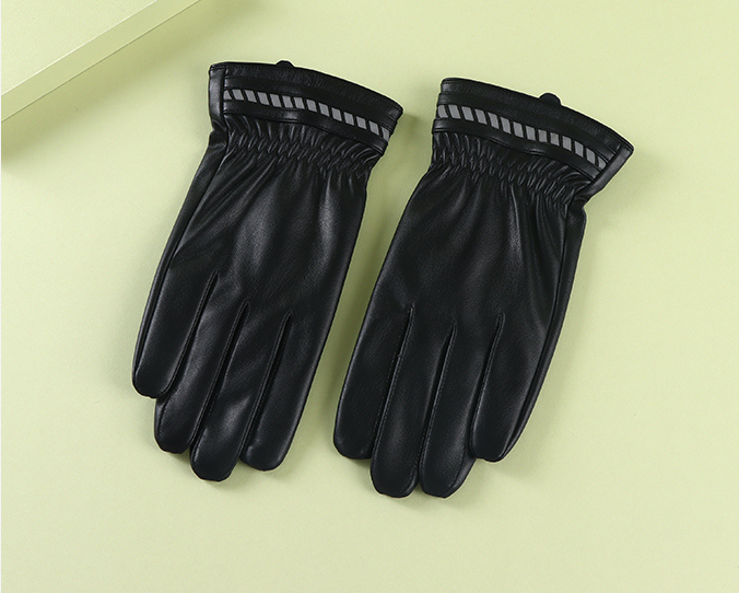 Ink Style Touch Screen Leather Gloves For Men