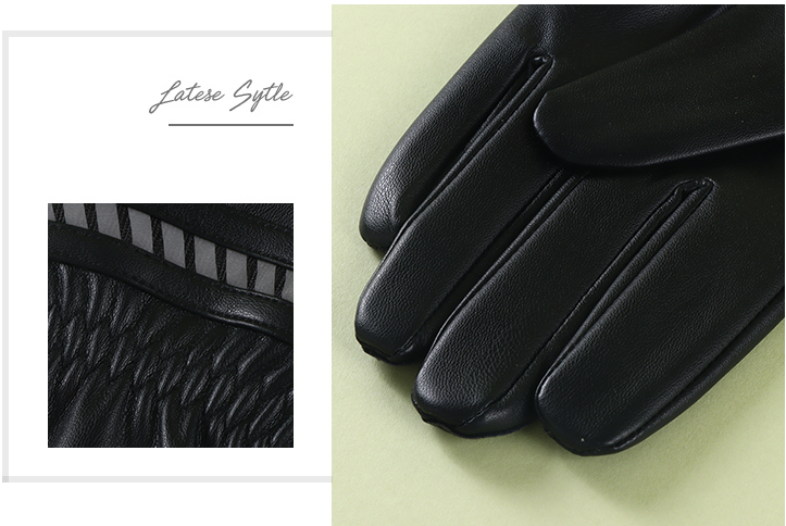 Ink Style Touch Screen Leather Gloves For Men