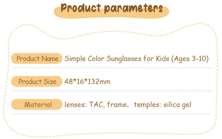 Simple Color Sunglasses for Kids (Ages 3-10)