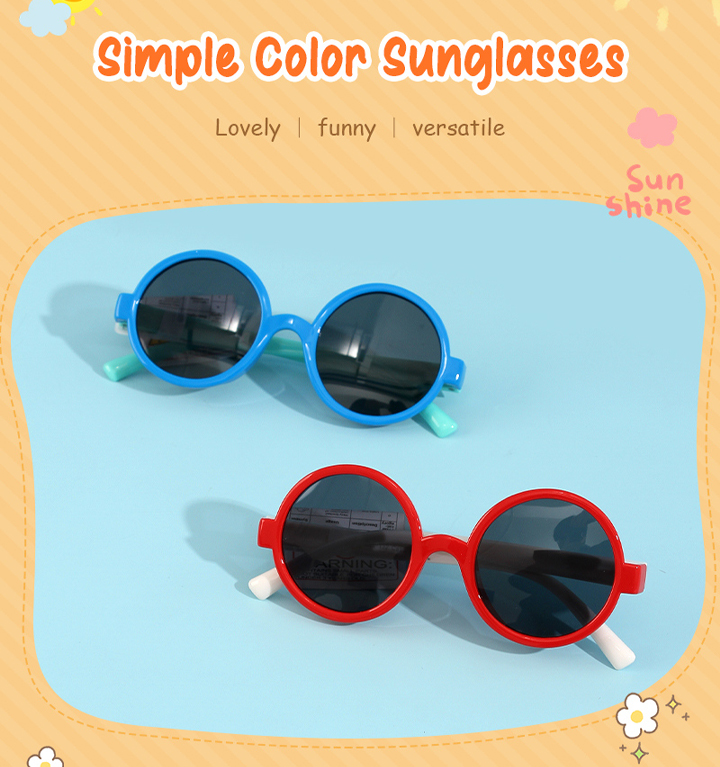 Simple Color Sunglasses for Kids (Ages 3-10)