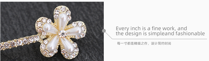 Artificial Pearl Flower Hair Clips Set