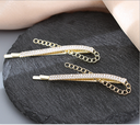 Rhinestone Cross Hair Clips Set