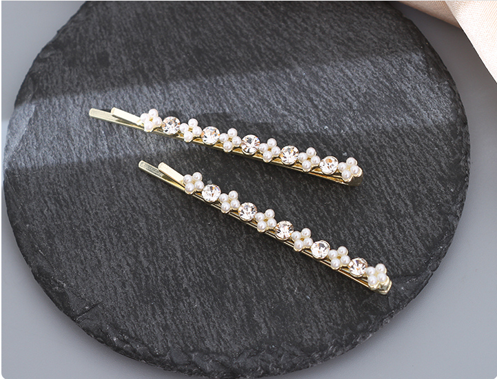 Rhinestone Artificial Pearl Hair Clips Set