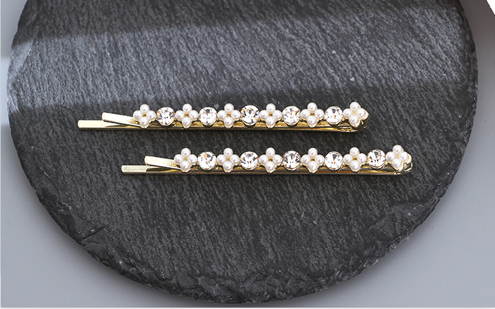 Rhinestone Artificial Pearl Hair Clips Set