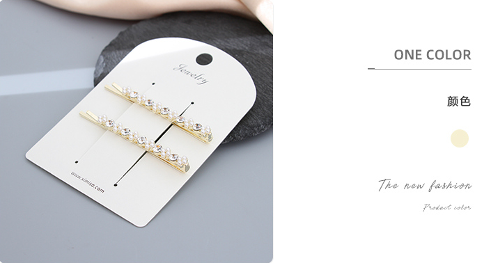 Rhinestone Artificial Pearl Hair Clips Set