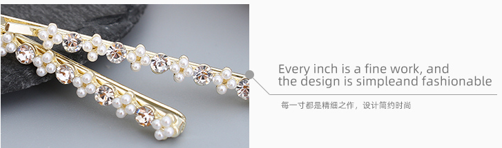 Rhinestone Artificial Pearl Hair Clips Set