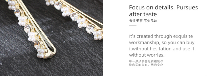 Rhinestone Artificial Pearl Hair Clips Set