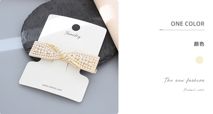 Artificial Pearl Tie Knot Hair Clip
