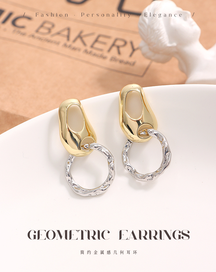 Simple Metallic Geometric Earrings