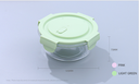 Round High Borosilicate Glass Preservation Box 420ml/14.2fl.oz.