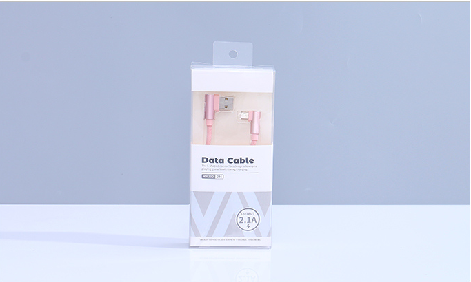 2M Double Angled Connectors Fabric Waving Charging Cable for MICRO