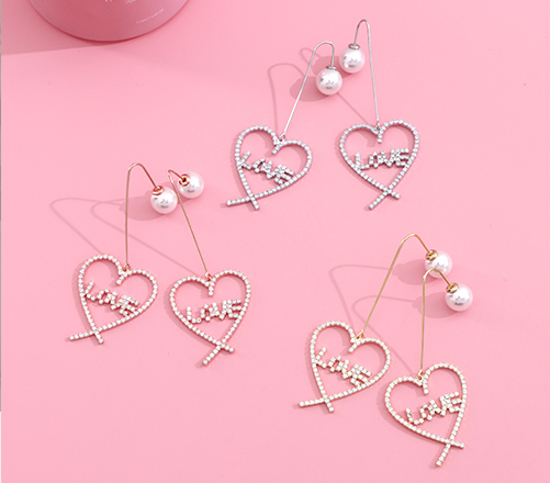 Heart-shape Artificial Pearl Earrings
