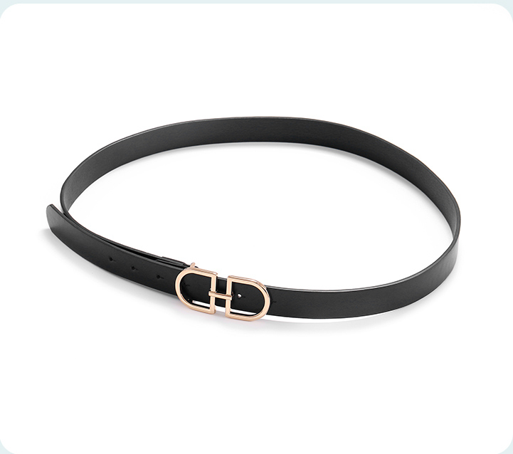 Stylish Double Buckles Belt for Ladies(Black)