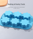 Flower-shape 6 Cavities Baking Mold (Blue)