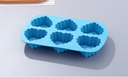 Lace Border Heart-shape 6 Cavities Baking Mold (Blue)