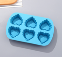 Lace Border Heart-shape 6 Cavities Baking Mold (Blue)
