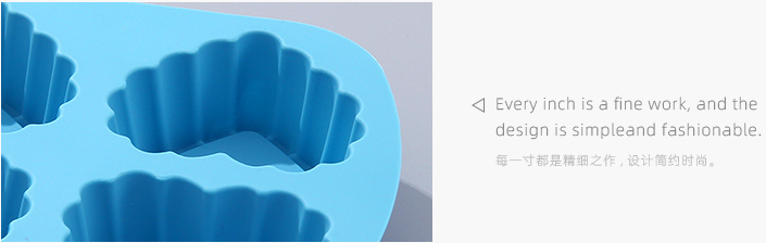 Lace Border Heart-shape 6 Cavities Baking Mold (Blue)