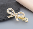 Bow Knot Rhinestone Artificial Pearl Hair Clip