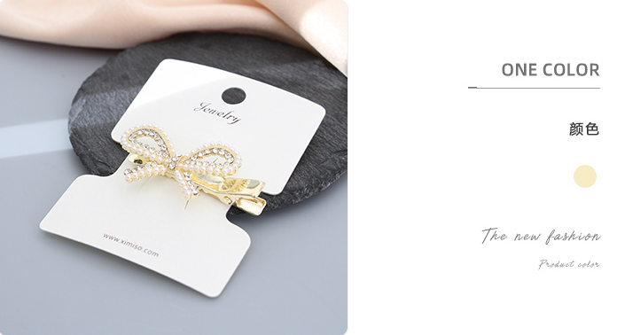 Bow Knot Rhinestone Artificial Pearl Hair Clip