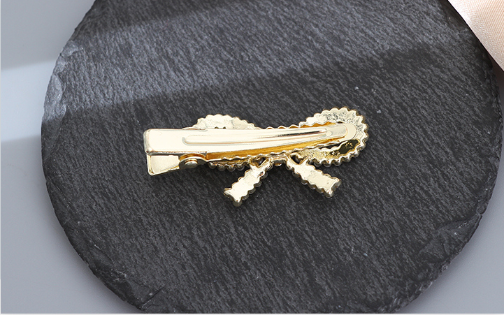 Bow Knot Rhinestone Artificial Pearl Hair Clip