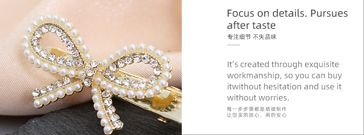 Bow Knot Rhinestone Artificial Pearl Hair Clip