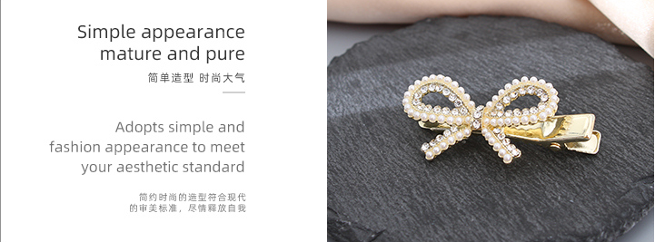 Bow Knot Rhinestone Artificial Pearl Hair Clip