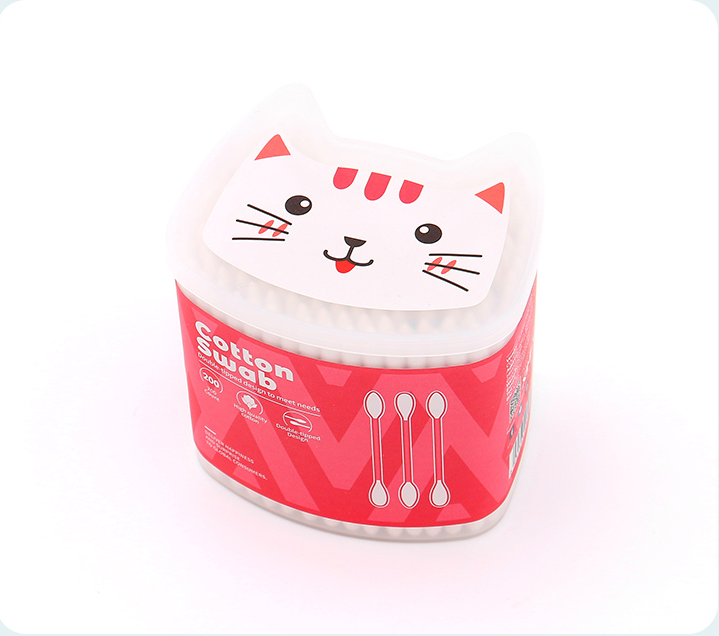 Kitty-shape Box Small Cotton Swab (200 Count)