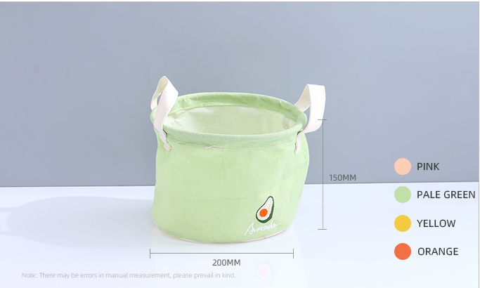 Embroidery Fruit Cylinder Fabric Storage Container
